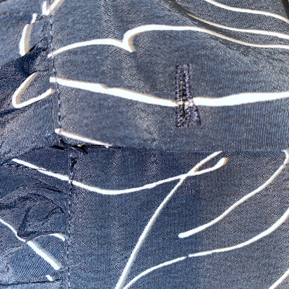 En Saison Baby Doll Tiered Dress Slate Blue/Cream - Picture 3 of 7